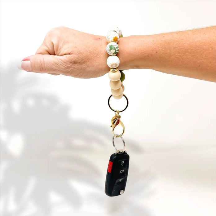 Hands-Free Silicone Beaded Keychain Wristlet - Dash of Daisy