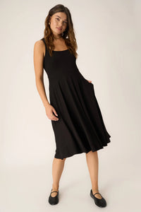 The Dance With Me Volume Tank Dress in Black