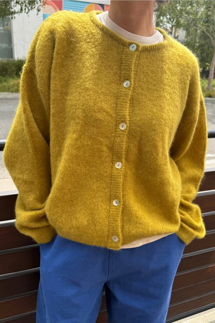 The Leila Mohair Cardigan in Bistro Yellow