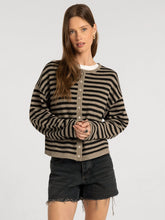 The Dover Cardigan in Pewter Black Stripe