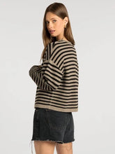 The Dover Cardigan in Pewter Black Stripe