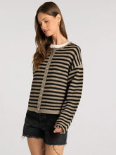 The Dover Cardigan in Pewter Black Stripe