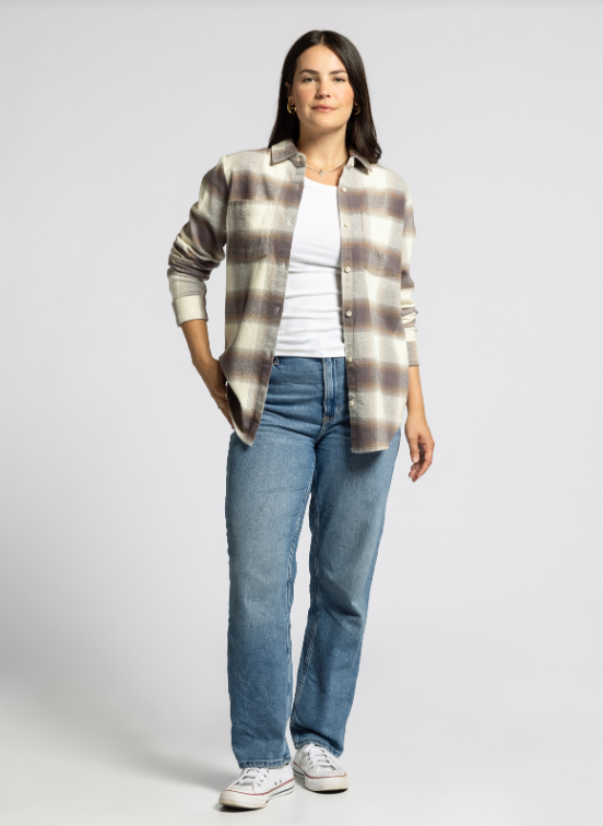 The Drexel Top in Espresso Plaid