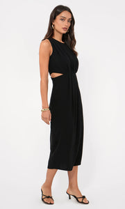 The Ednis Side Cutout Midi Dress ion Black