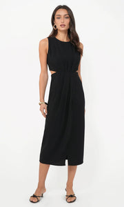 The Ednis Side Cutout Midi Dress ion Black