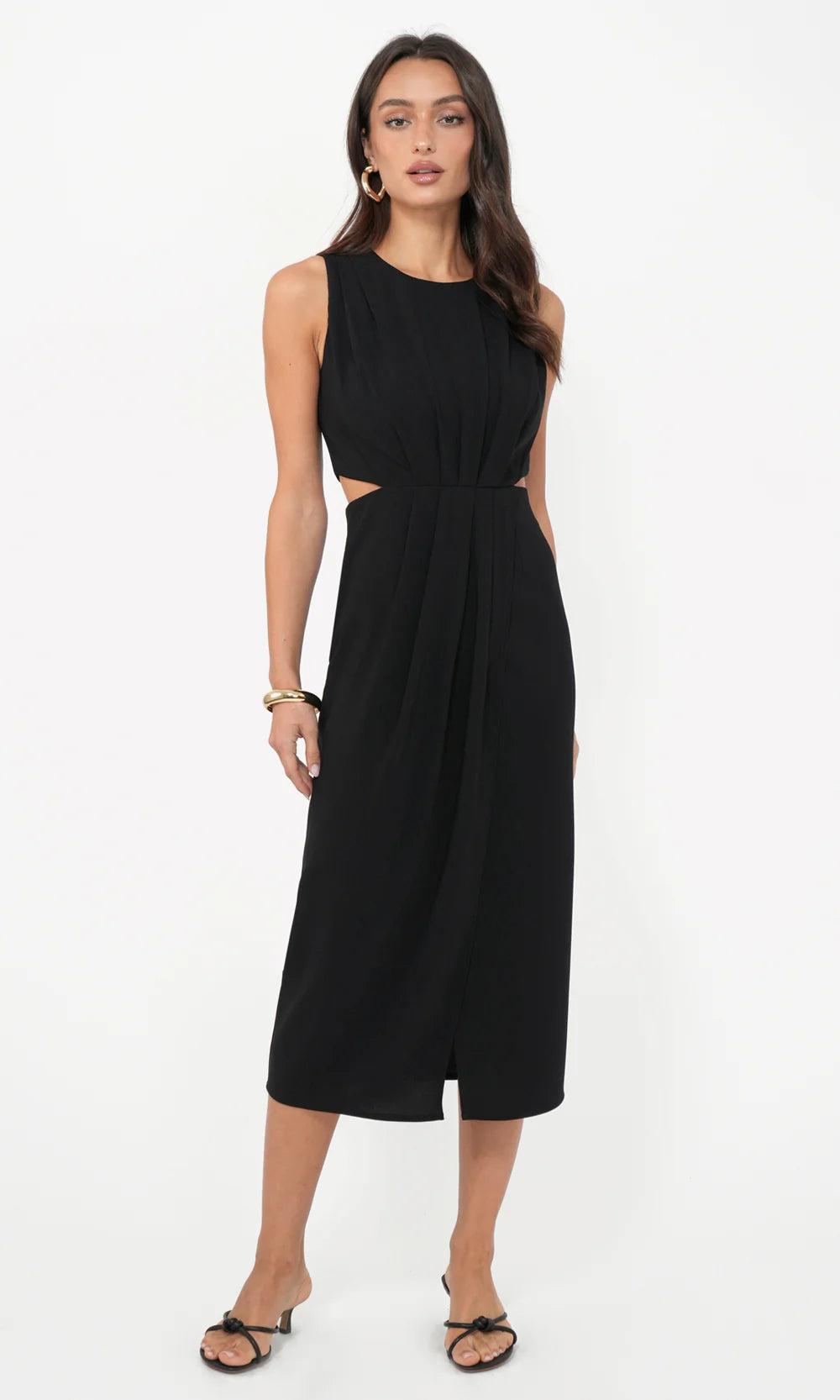 The Ednis Side Cutout Midi Dress ion Black
