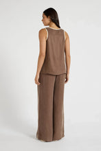 The Cupro Contrast Tank in Taupe