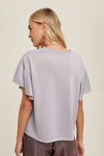 Terry Cloth Flutter Sleeve Top in Cloud