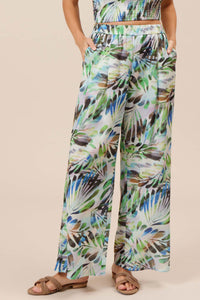 The Heather Relaxed Pant in Green Multi