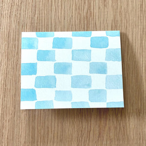 Blue Checks Watercolor Greeting Card by Swell Art Company