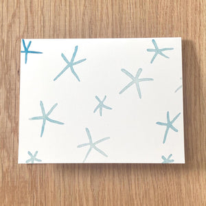Blue Stars Watercolor Greeting Card by Swell Art Company