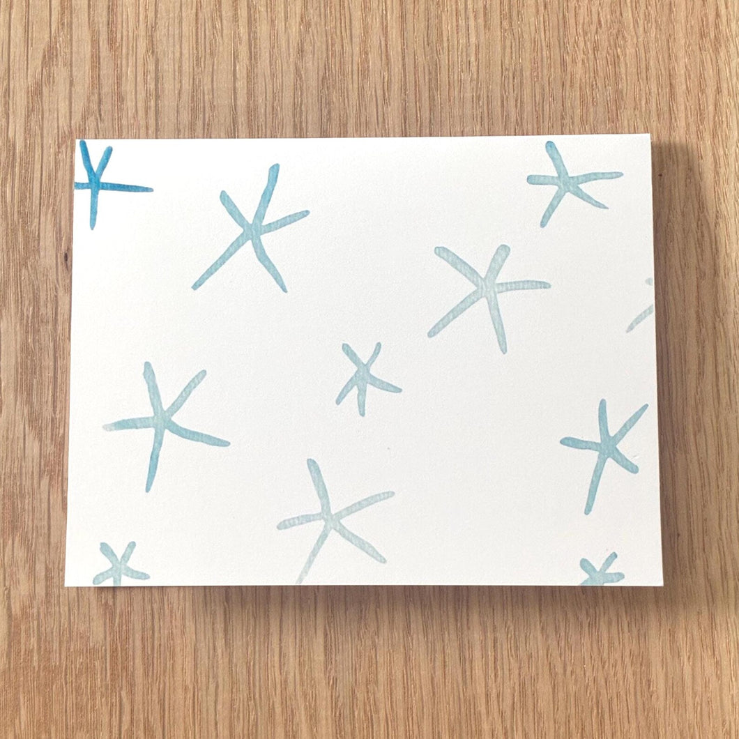 Blue Stars Watercolor Greeting Card by Swell Art Company
