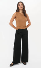 The Jennsen Cotton Canvas Wide Leg Pants in Black