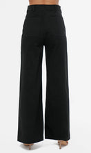 The Jennsen Cotton Canvas Wide Leg Pants in Black