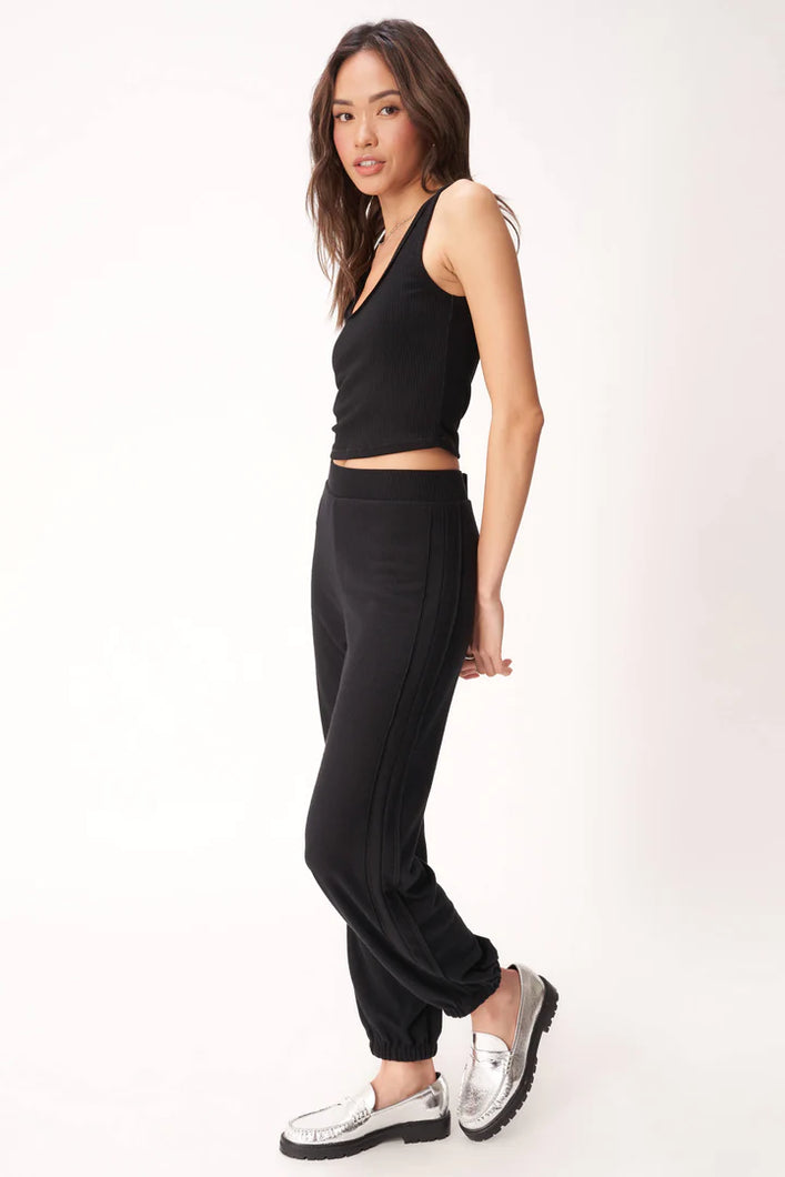 Just Relax Cozy Seamed Jogger in Black