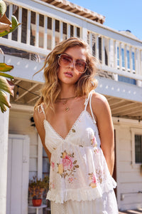 The Kapua Eyelet Top in Off White