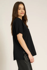 The Knockout V-Neck Tee in Black