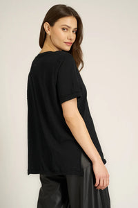 The Knockout V-Neck Tee in Black