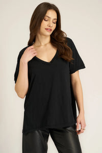 The Knockout V-Neck Tee in Black