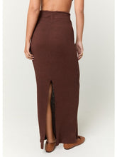 The Milan Sweater Ribbed Skirt in Cacao