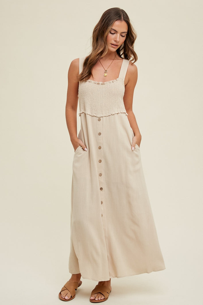 The Nova Maxi Dress in Natural