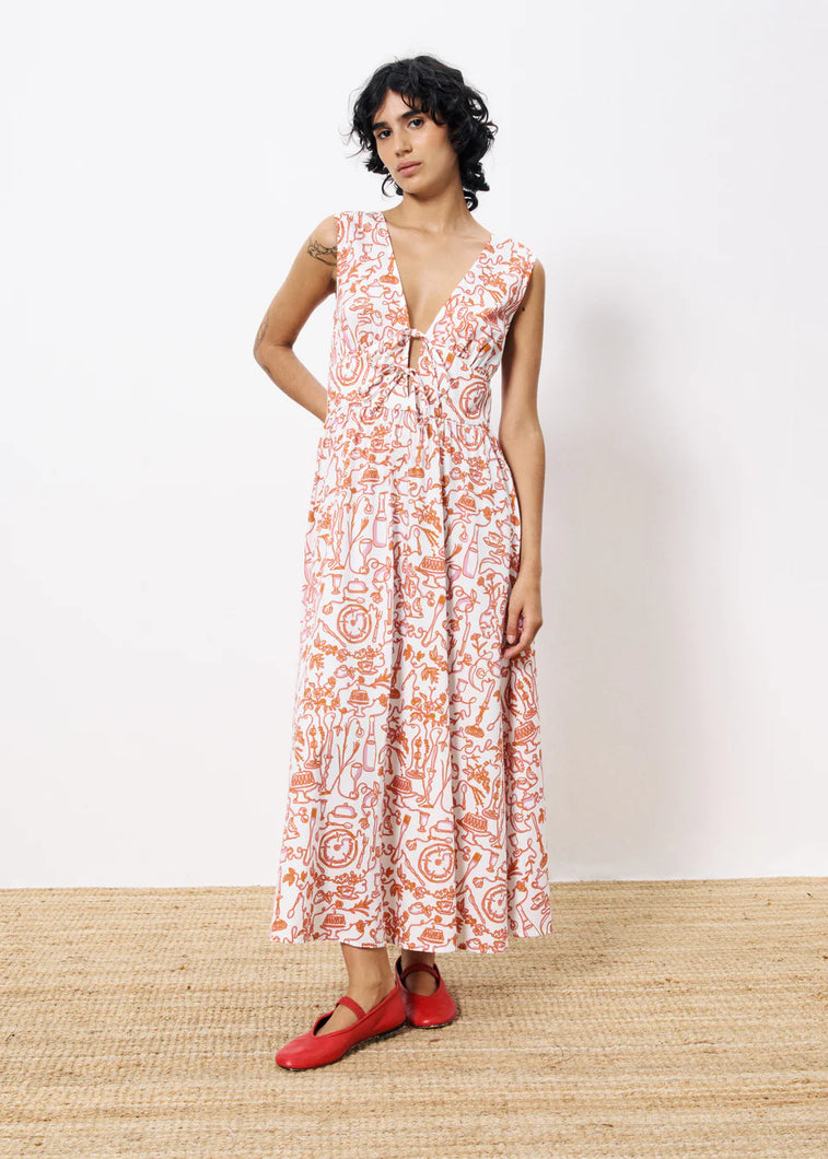 The Paulonie Dress in Set Table Print