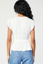 The Pleated Peplum Blouse in White