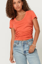 The Sandrine Scoop Neck Tee in Persimmon