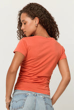 The Sandrine Scoop Neck Tee in Persimmon