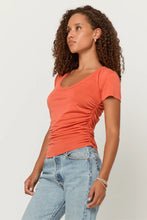 The Sandrine Scoop Neck Tee in Persimmon