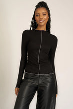 The Sparks Seamed Rib Funnel Neck Long Sleeve