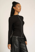 The Sparks Seamed Rib Funnel Neck Long Sleeve