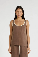 The Cupro Contrast Tank in Taupe