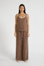 The Cupro Contrast Tank in Taupe