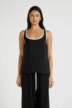 The Cupro Contrast Tank in Black
