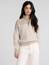 The Russell Pullover in Beige Ivory Stripe