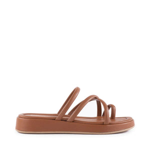 Rule The World Sandal in Tan Leather