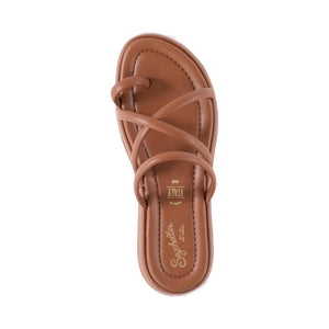 Rule The World Sandal in Tan Leather