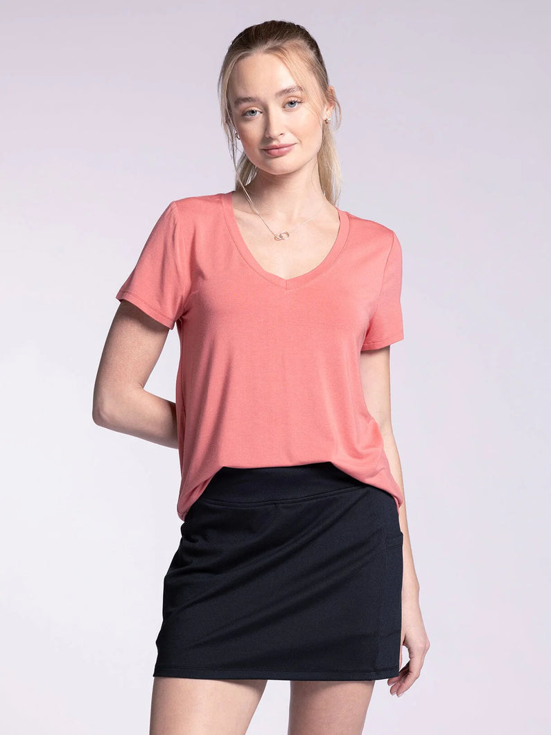 The Tatiana Tee in Coral Rose