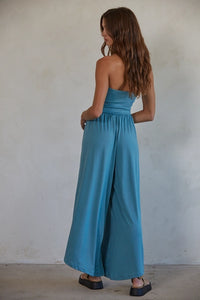 The Aenea Jumpsuit in Teal Blue