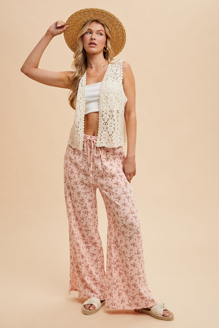 The Topanga Cotton Gauze Pants in Light Pink