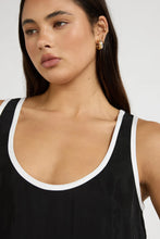 The Cupro Contrast Tank in Black