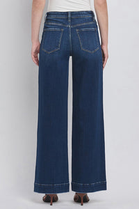 The High Rise Wide Trouser Jean in Dark Denim - Flying Monkey