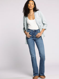 The Jude Mid Rise Boot Cut in Dark Wash