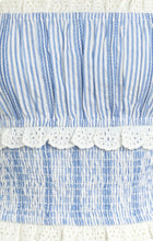 The Orchid Top in Chambray Blue Stripe