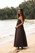 The Valery Maxi Dress in Brown Polka Dot