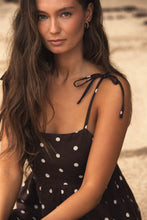 The Valery Maxi Dress in Brown Polka Dot