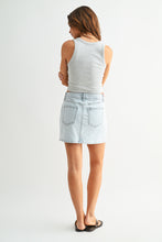 The Western Studded Mini Skirt in Light Denim