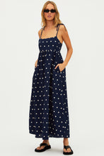 The Valory Maxi Dress in NavyPolka Dot