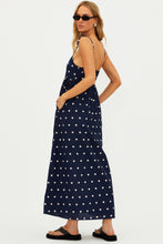 The Valory Maxi Dress in NavyPolka Dot